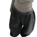 Pantaloni da donna con tasche, cordino e logo laterale, monocolore, poliestere e cotone, comodi e stilosi per il tempo libero 6