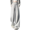 Pantaloni da donna con vita alta e cordoncino Poliestere Cotone Monocromo Comodi, stilosi, ideali per l'uso quotidiano 12