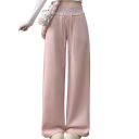 Pantaloni da donna con vita alta e cordoncino Poliestere Cotone Monocromo Comodi, stilosi, ideali per l'uso quotidiano 11