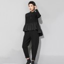 Pantaloni da donna neri con vita elastica 4