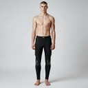 Pantaloni da motocross neri con protezioni rigide per ginocchia e cosce e protezioni imbottite per fianchi con gambe strette unisex 1