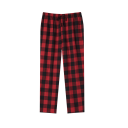 Pantaloni da pigiama da uomo a quadri con lunghe gambe, vita elastica e cordino, cotone e poliestere, per uso domestico e sonno 2