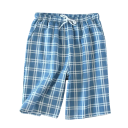 Pantaloni da pigiama da uomo con pantaloncini a quadri e vita regolabile in cotone per uso domestico, sonno e relax estivo 1
