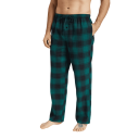 Pantaloni da pigiama da uomo lunghi a motivo scozzese con vita elastica in cotone e poliestere per un sonno confortevole e uso domestico 3
