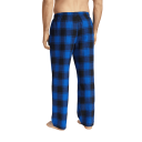 Pantaloni da pigiama da uomo lunghi a motivo scozzese con vita elastica in cotone e poliestere per un sonno confortevole e uso domestico 4