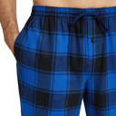 Pantaloni da pigiama da uomo lunghi a motivo scozzese con vita elastica in cotone e poliestere per un sonno confortevole e uso domestico 5