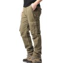 Pantaloni da uomo in cotone larghi Pantaloni tattici da esterno con vita elastica Grandi tasche Pantaloni da lavoro Abbigliamento comodo da uomo 2