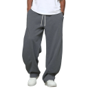 Pantaloni da uomo in cotone monocolore con cordino e tasche Comodi e alla moda per l'uso quotidiano e il tempo libero 5