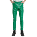 Pantaloni da uomo in ecopelle Slim fit Stile moderno Aspetto elegante Pantaloni comodi Slim fit Abbigliamento maschile alla moda Pantaloni eleganti 7