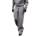 Pantaloni da uomo in tinta unita con tasche e stampa di CD, poliestere, spandex, vestibilità comoda con cordoncino, design moderno 3