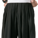 Pantaloni da uomo larghi in lino harém Alta qualità pantaloni casual in materiale naturale Taglio comodo per l'estate e il tempo libero 4