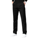 Pantaloni de bărbați eleganți cu buzunare, uni, tăietură dreaptă, BUMBAC SPANDEX, confortabili pentru bărbați la birou și la evenimente festive 5