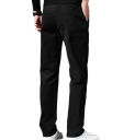 Pantaloni de bărbați eleganți cu buzunare, uni, tăietură dreaptă, BUMBAC SPANDEX, confortabili pentru bărbați la birou și la evenimente festive 2