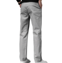 Pantaloni de bărbați eleganți cu buzunare, uni, tăietură dreaptă, BUMBAC SPANDEX, confortabili pentru bărbați la birou și la evenimente festive 4