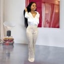 Pantaloni de damă cu paiete A376 2