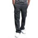 Pantaloni de trening pentru bărbați cu buzunare multiple Croi drept Cordon Pantaloni sport confortabili Pantaloni de trening pentru timpul liber Modă masculină modernă 4