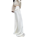 Pantaloni de trening pentru femei cu talie înaltă și șnur din poliester și bumbac, uni, confortabili, stilati, ideali pentru purtarea zilnică 3