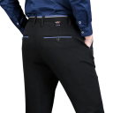 Pantaloni elastici formali pentru bărbați, cu croială dreaptă. Pantaloni formali eleganți pentru serviciu și ocazii formale. Material 4