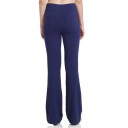 Pantaloni eleganti da donna in leggings elastici con vita alta Pantaloni a gamba ampia Tasca laterale Pantaloni lunghi comodi 8