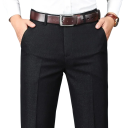 Pantaloni eleganți pentru bărbați cu buzunare, croi drept, uni, pantaloni stilați pentru bărbați pentru muncă, birou și evenimente festive 7