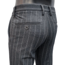 Pantaloni eleganți pentru bărbați cu buzunare Unici cu dungi fine Croi elegant drept Pantaloni confortabili pentru bărbați 4