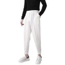 Pantaloni eleganți pentru bărbați cu buzunare Unicolor Croi drept Elegant Pantaloni confortabili pentru bărbați la birou și la evenimente 2
