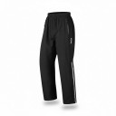 Pantaloni impermeabili da moto Unisex con vita elastica e tasche con zip Materiale PU e TPU Neri con striscia bianca Pantaloni da pioggia 1