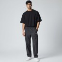Pantaloni impermeabili da moto Unisex con vita elastica e tasche con zip Materiale PU e TPU Neri con striscia bianca Pantaloni da pioggia 8