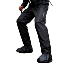 Pantaloni impermeabili unisex per moto con protezione contro la pioggia, vita elastica e copriscarpe 5