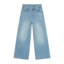 Pantaloni in denim sbiaditi da uomo con taglio dritto Pantaloni larghi e comodi Stile vintage alla moda Jeans comodi per l'uso 5