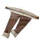 Pantaloni invernali in pile per bambini Unisex Pantaloni caldi in poliestere con vita elastica e orsetto carino di lato 2