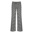 Pantaloni larghi a righe da donna con lacci Pantaloni in cotone comodi con vita elastica Pantaloni traspiranti per primavera e estate 2