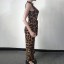 Pantaloni leopard pentru femei, cu fantă mare 3