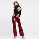 Pantaloni leopardati da donna rossi 2
