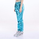 Pantaloni lucidi da donna blu 3