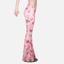 Pantaloni rosa da donna con farfalle 5