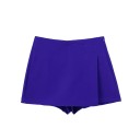 Pantaloni scurți asimetrici cu talie înaltă pentru femei, cu fermoar lateral, eleganți, de culoare solidă, vintage, scurți eleganți de vară, casual 8