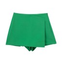 Pantaloni scurți asimetrici cu talie înaltă pentru femei, cu fermoar lateral, eleganți, de culoare solidă, vintage, scurți eleganți de vară, casual 10