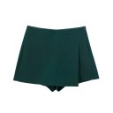 Pantaloni scurți asimetrici cu talie înaltă pentru femei, cu fermoar lateral, eleganți, de culoare solidă, vintage, scurți 14