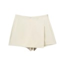 Pantaloni scurți asimetrici eleganți pentru femei, cu efect de fustă. Fustă scurtă elegantă pentru ținute de zi cu zi și de zi cu zi. Croială asimetrică la modă. 6