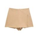 Pantaloni scurți asimetrici eleganți pentru femei, cu efect de fustă. Fustă scurtă elegantă pentru ținute de zi cu zi și de zi cu zi. Croială asimetrică la modă. 7