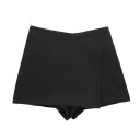 Pantaloni scurți asimetrici eleganți pentru femei, cu efect de fustă. Fustă scurtă elegantă pentru ținute de zi cu zi și de zi cu zi. Croială asimetrică la modă. 4
