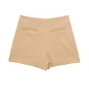 Pantaloni scurți asimetrici eleganți pentru femei, cu efect de fustă. Fustă scurtă elegantă pentru ținute de zi cu zi și de zi cu zi. Croială asimetrică la modă. 2