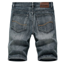 Pantaloni scurți din denim pentru bărbați cu buzunare Croi slim drept Blugi de vară pentru oraș și timp liber Pantaloni scurți 2