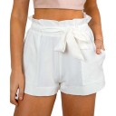 Pantaloni scurți eleganti de damă cu panglică J2414 1