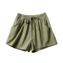 Pantaloni scurți pentru femei cu șnur Croi liber Cu buzunare Unicolor Material din poliester Material ușor Pantaloni scurți confortabili de vară 11