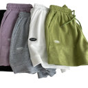 Pantaloni scurți pentru femei cu șnur și buzunare, uni, din poliester, croi ușor și confortabil, pantaloni scurți de vară pentru timpul liber 3