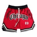 Pantaloni scurți sport cu uscare rapidă pentru bărbați, pantaloni scurți de baschet Chicago, cu buzunare cu fermoar, pantaloni scurți 2