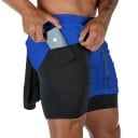 Pantaloni scurți sport de vară pentru bărbați, cu strat dublu, cu uscare rapidă, pentru plajă, pentru alergare și fitness 4