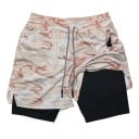 Pantaloni scurți sport pentru bărbați, cu strat dublu, cu uscare rapidă, pentru exerciții fizice, cu buzunare, talie înaltă 5